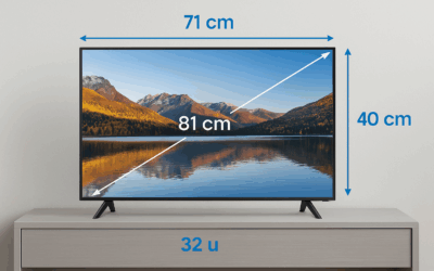 Qué tamaño es un televisor de 32 pulgadas